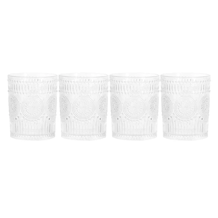 Set of 4 Circa Clear Double Old Fashioned Glasses, 10oz