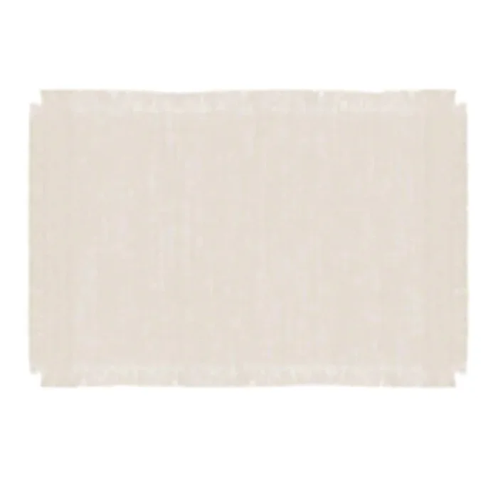 Set of 4 Ivory Zara Placemat with Fringe, 14×19