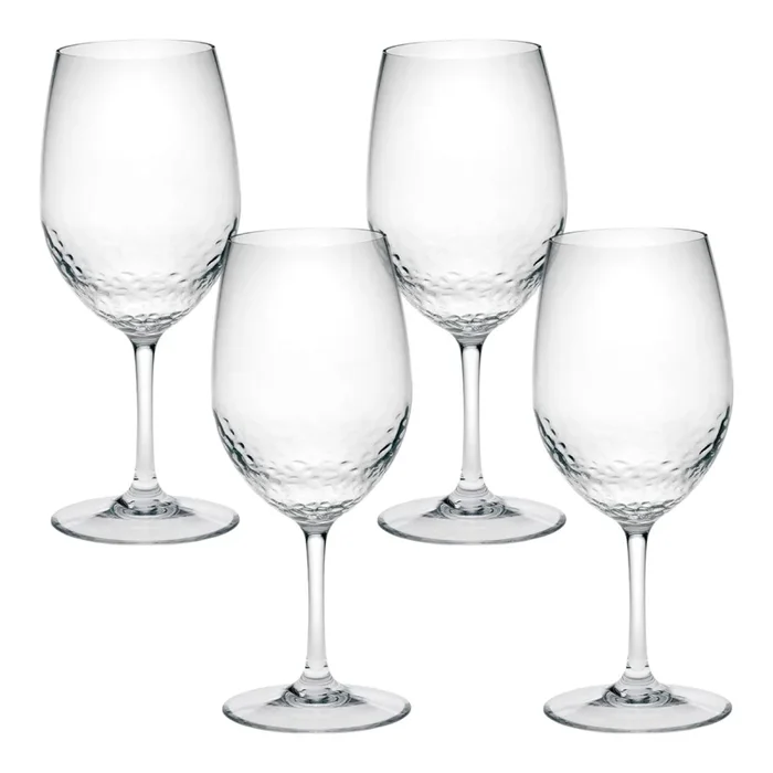 Set of 4 Tritan Plastic Stemmed Wine Glasses for Everyday Drinks and Special Occasions