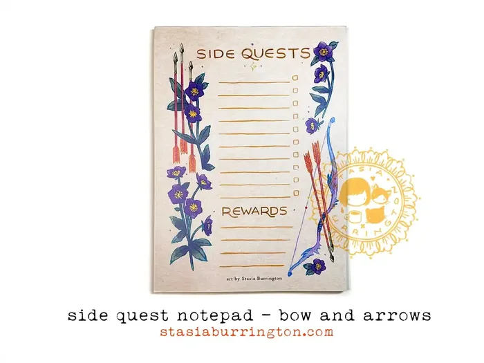 Side Quests Bows and Arrows Notepad