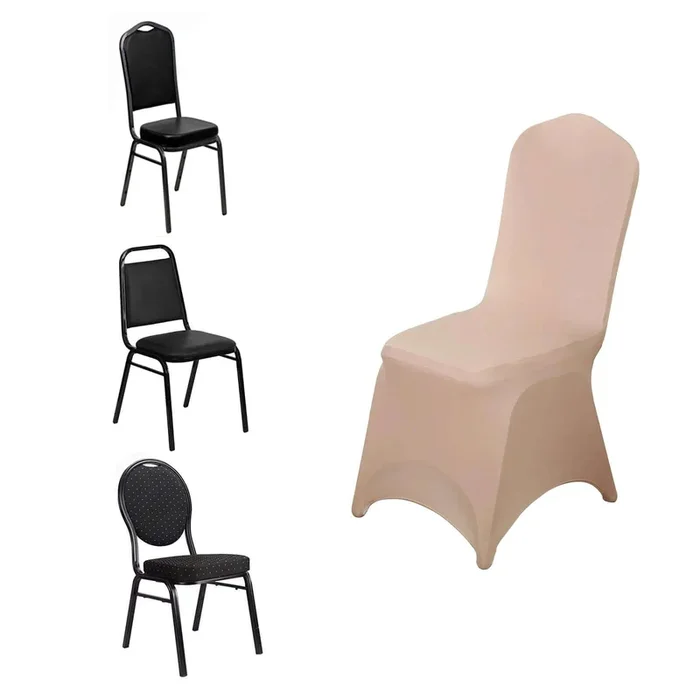 Spandex Chair Cover for Banquet Chairs Nude – Stretch 160GSM Fabric with Slip-On SlipcoverChair Covers