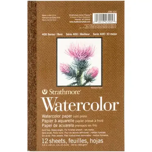 Strathmore Watercolor Paper Pad 5.5″X8.5″-12 Sheets – 298103