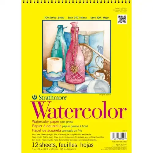 Strathmore Watercolor Spiral Paper Pad 9″X12″-12 Sheets – 360900