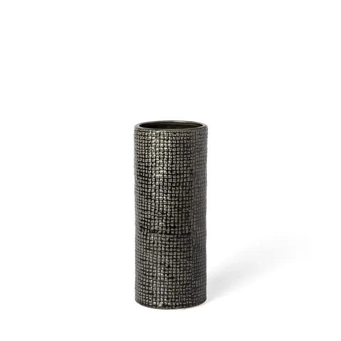 Stylish Tall Ceramic Vase with Check Design for Living Room or Shelf