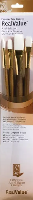 Synthetic White Taklon Real Value Brush Set-4/Pkg – P9147